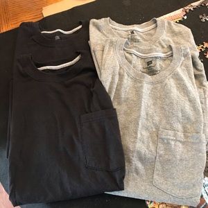 Lot of 4 Men’s Hanes Pocket Tees